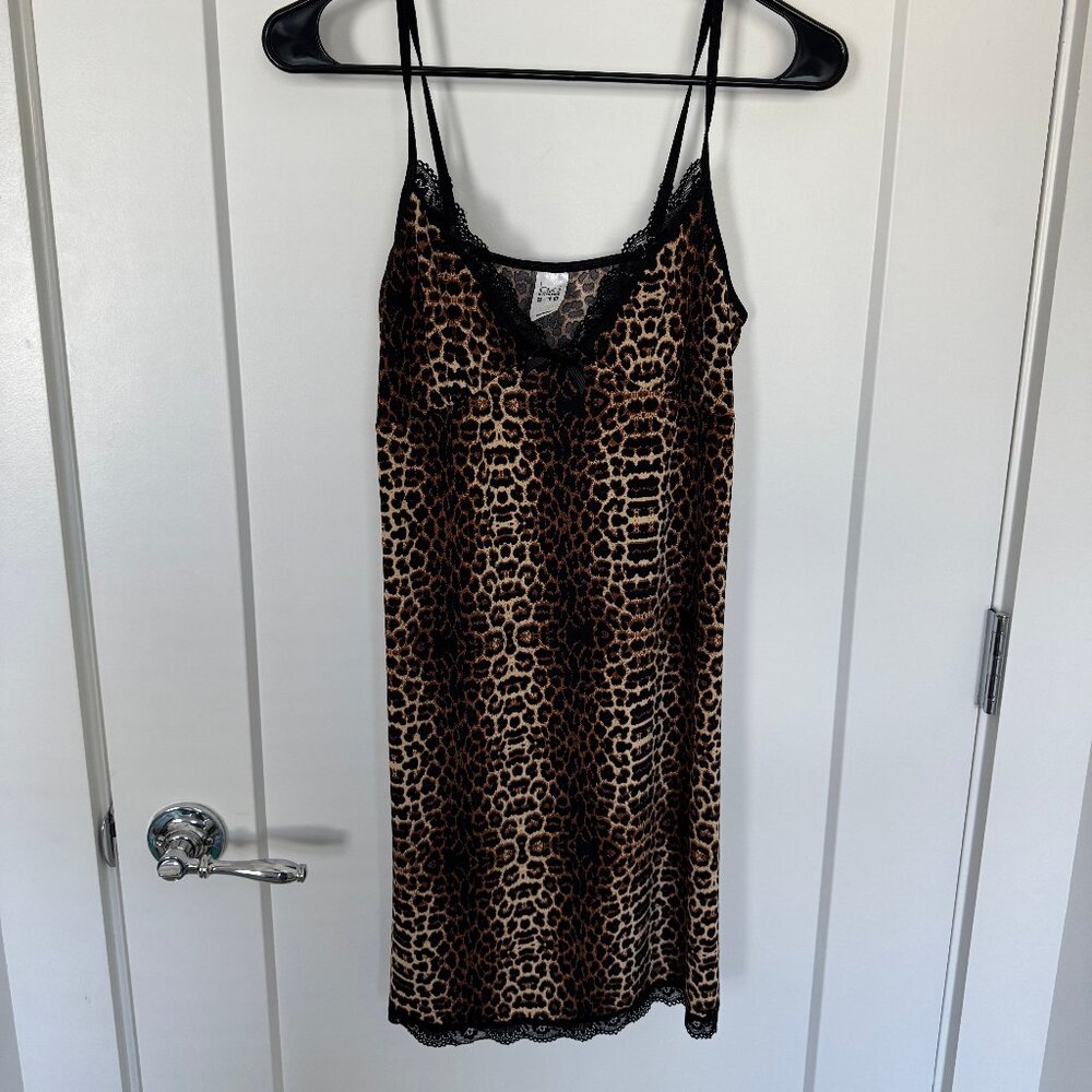 Vintage Y2K Leopard Slip Dress | Size 8-10 AUS